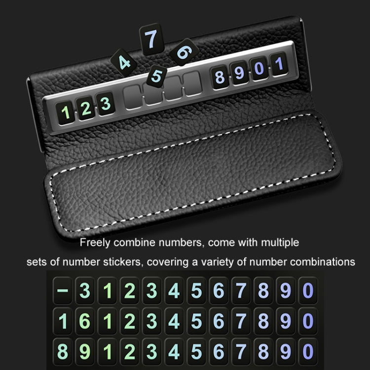 Car Front Windshield Temporary Parking Number Plate Interior Decoration(Black) by buy2fix