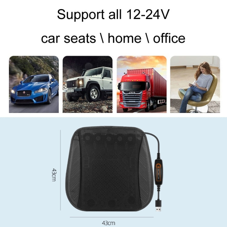 Car USB Summer Cool Ventilated Breathable Seat Cushion(Blue 8 Sets Fan) by buy2fix