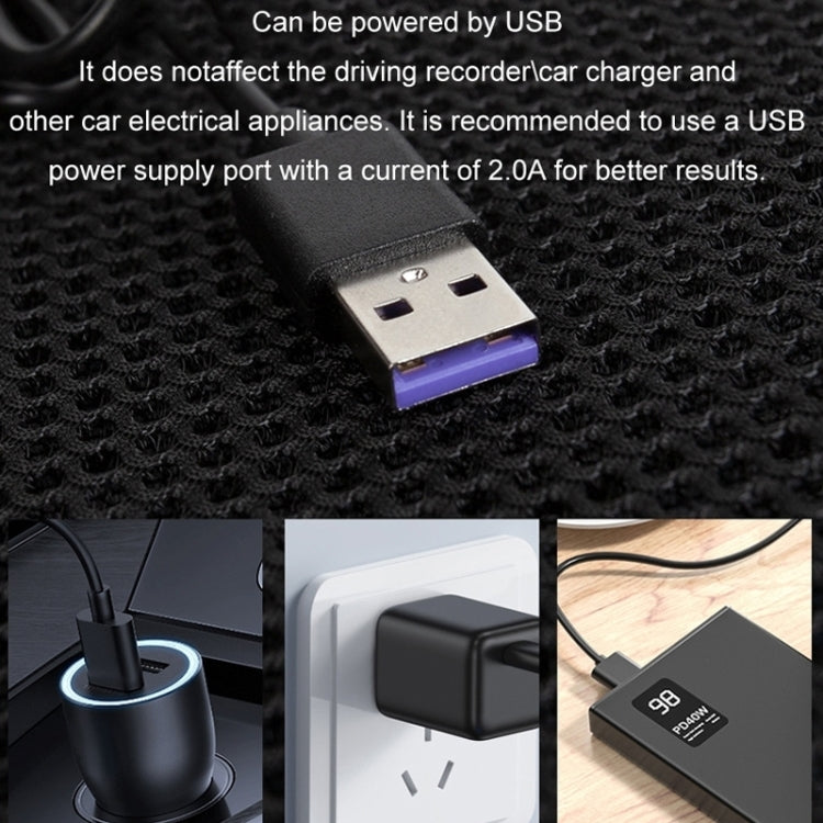 Car USB Summer Cool Ventilated Breathable Seat Cushion(Red 8 Sets Fan) by buy2fix