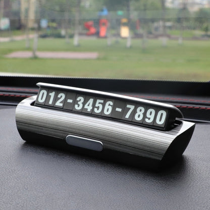Hidden Luminous Temporary Parking Sign With Car Number, Color: Silver by buy2fix