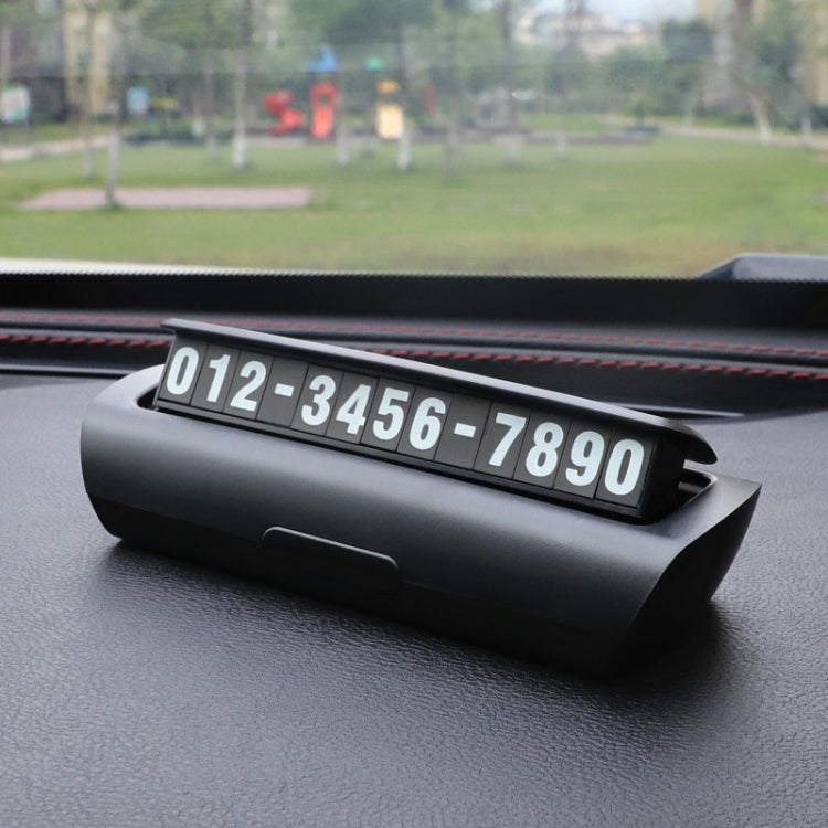 Hidden Luminous Temporary Parking Sign With Car Number, Color: Pure Black by buy2fix