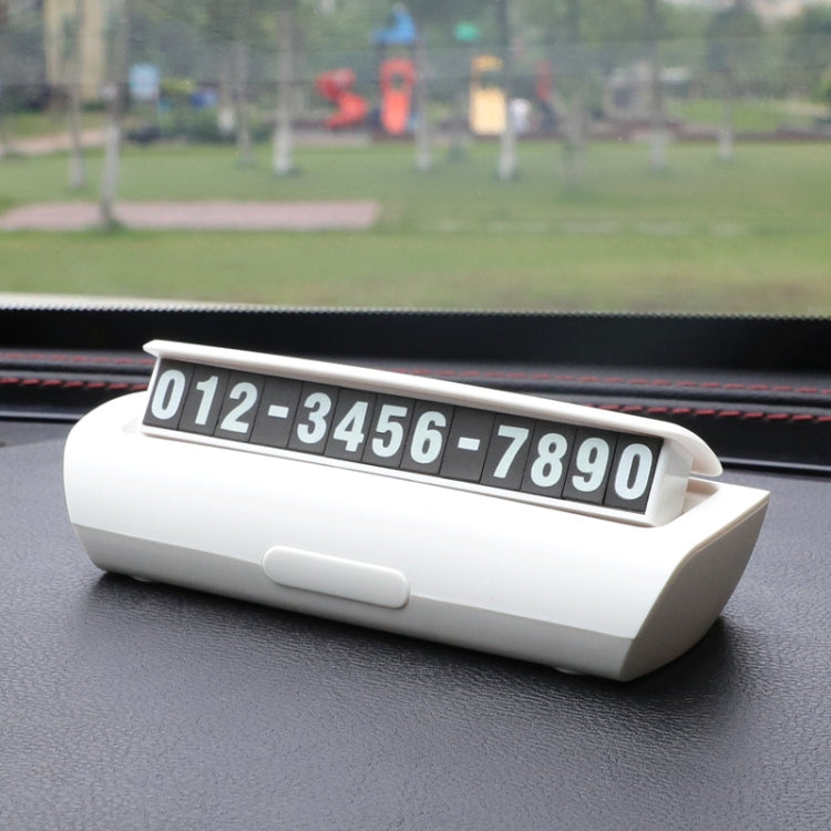 Hidden Luminous Temporary Parking Sign With Car Number, Color: Pure White by buy2fix