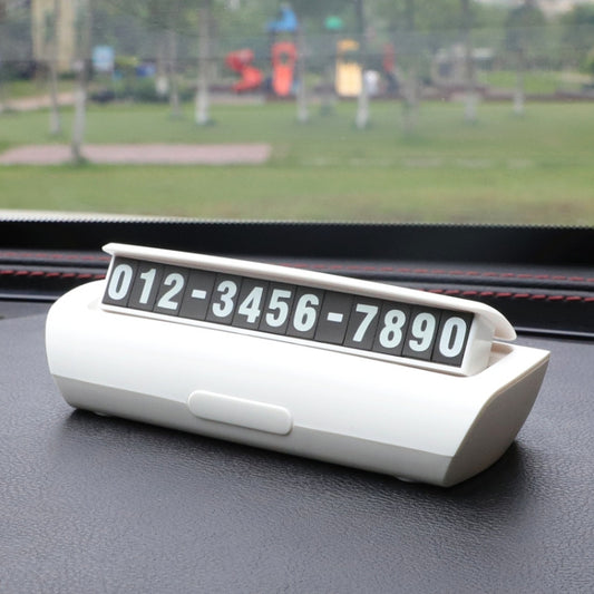 Hidden Luminous Temporary Parking Sign With Car Number, Color: Pure White by buy2fix