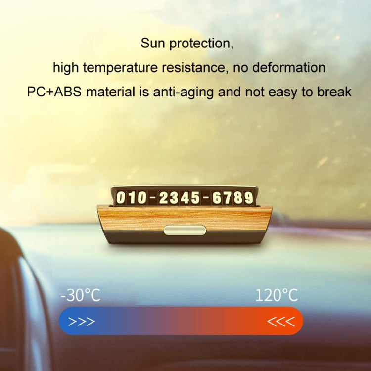 Hidden Luminous Temporary Parking Sign With Car Number, Color: Imitation Wood Grain by buy2fix