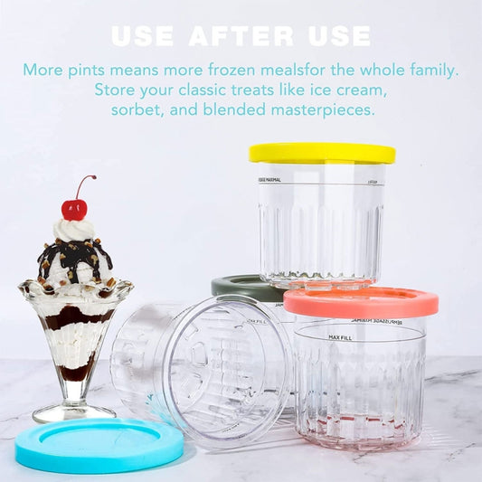 For Ninja NC299AMZ NC300s 4pcs/Set Ice Cream Storage Containers with Lids - Food Disposer Parts by buy2fix | Online Shopping UK | buy2fix