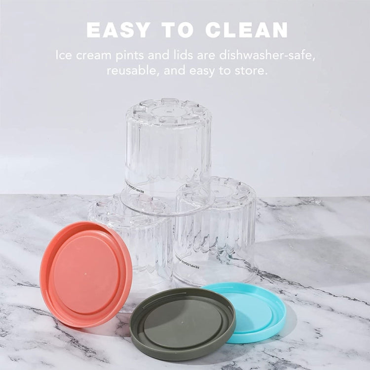 For Ninja NC299AMZ NC300s 4pcs/Set Ice Cream Storage Containers with Lids - Food Disposer Parts by buy2fix | Online Shopping UK | buy2fix