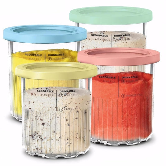 For Ninja Creami Deluxe NC500 / NC501 4pcs /Set 24Oz Ice Cream Containers - Food Disposer Parts by buy2fix | Online Shopping UK | buy2fix