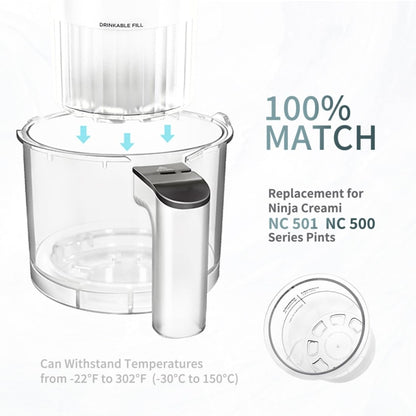 For Ninja Creami Deluxe NC500 / NC501 4pcs /Set 24Oz Ice Cream Containers - Food Disposer Parts by buy2fix | Online Shopping UK | buy2fix