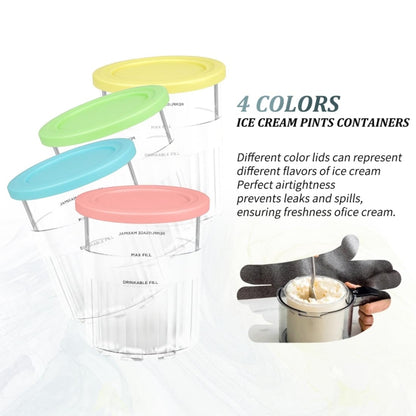 For Ninja Creami Deluxe NC500 / NC501 4pcs /Set 24Oz Ice Cream Containers - Food Disposer Parts by buy2fix | Online Shopping UK | buy2fix