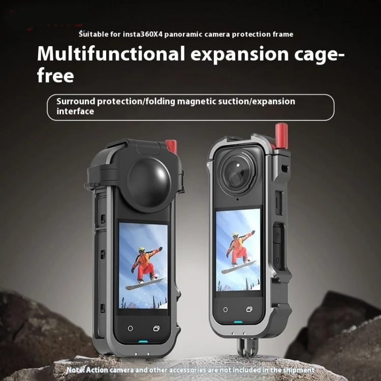 For Insta360 X4 Metal Frame Action Camera Rabbit Cage Expansion Bracket by buy2fix