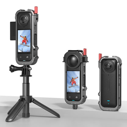 For Insta360 X4 Metal Frame Action Camera Rabbit Cage Expansion Bracket by buy2fix