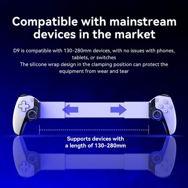 D9 Wireless Phone Stretching Game Controller For Switch / PS3 / PS4(White) by buy2fix