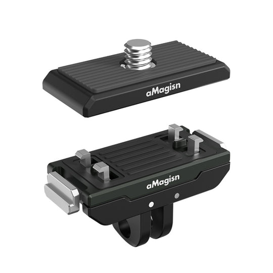 AMagisn Metal Magnetic Quick Release + Top Cover, For Insta360 Ace / Ace Pro / X5 / X3 / X2 / GoPro HERO12 Black