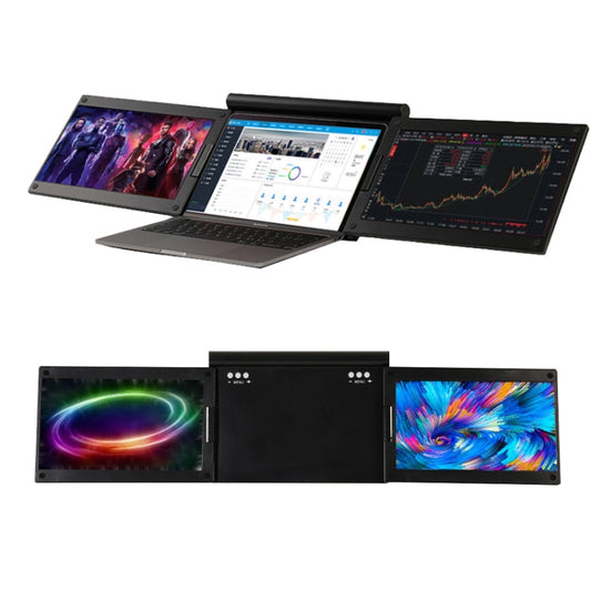 13.3 Inch FHD Triple Monitor IPS Dual Screens For Laptop USB-C / Type-C Supports Windows / Mac / Android EU Plug by buy2fix