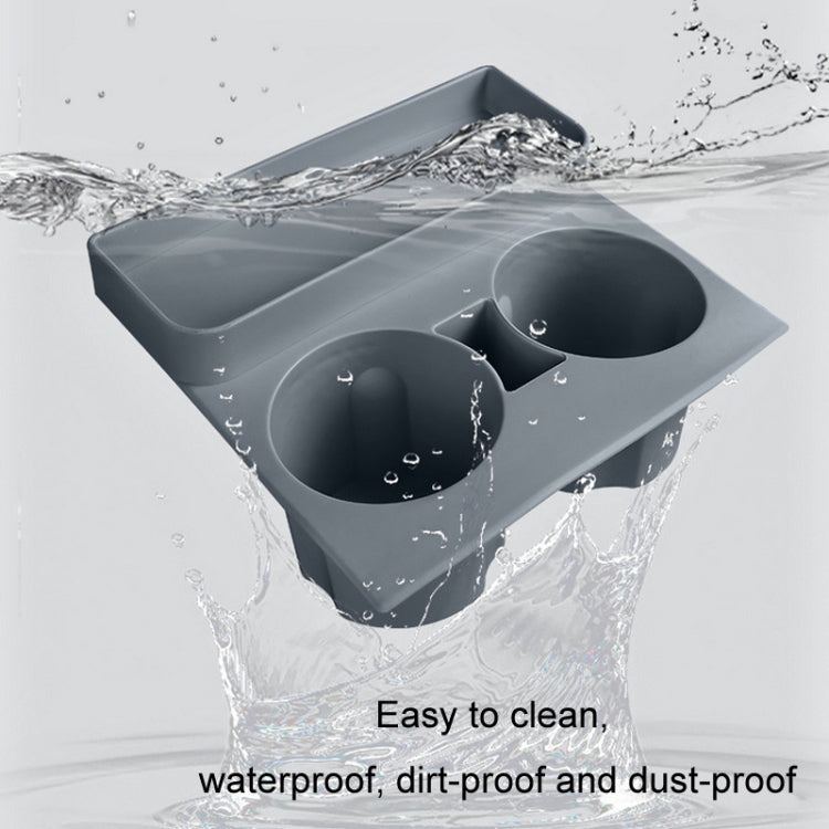 For Tesla Model3/Y Central Water Cup Limiter Silicone Coaster(Gray) by buy2fix