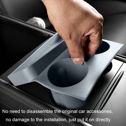 For Tesla Model3/Y Central Water Cup Limiter Silicone Coaster(Black) by buy2fix