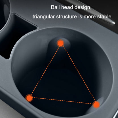 For Tesla Model3/Y Central Water Cup Limiter Silicone Coaster(Gray) by buy2fix