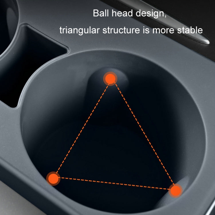 For Tesla Model3/Y Central Water Cup Limiter Silicone Coaster(Black) by buy2fix