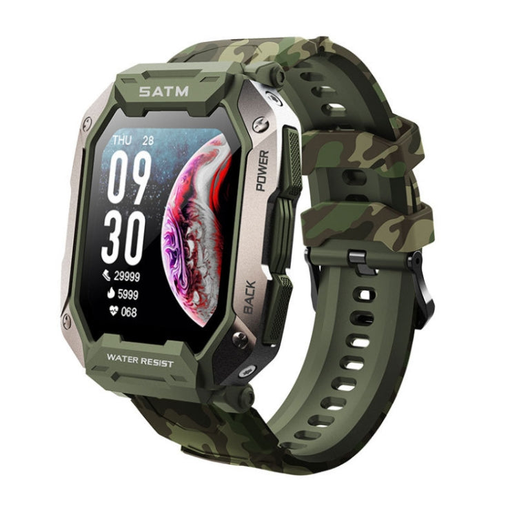C20Plus 1.81-inch Health Monitoring Waterproof Bluetooth Call Smart Watch, Color: Camouflage Green by buy2fix
