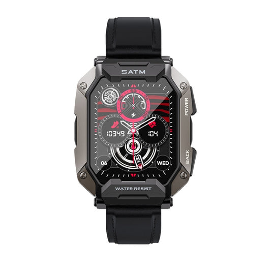 C20Plus 1.81-inch Health Monitoring Waterproof Bluetooth Call Smart Watch, Color: Black Leather by buy2fix