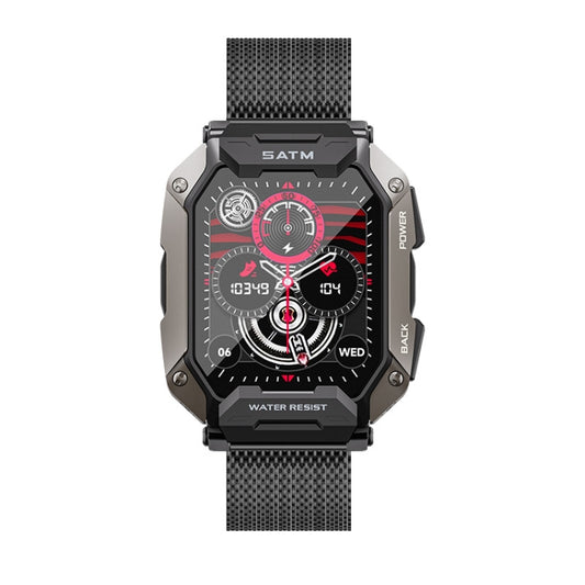 C20Plus 1.81-inch Health Monitoring Waterproof Bluetooth Call Smart Watch, Color: Black Steel by buy2fix