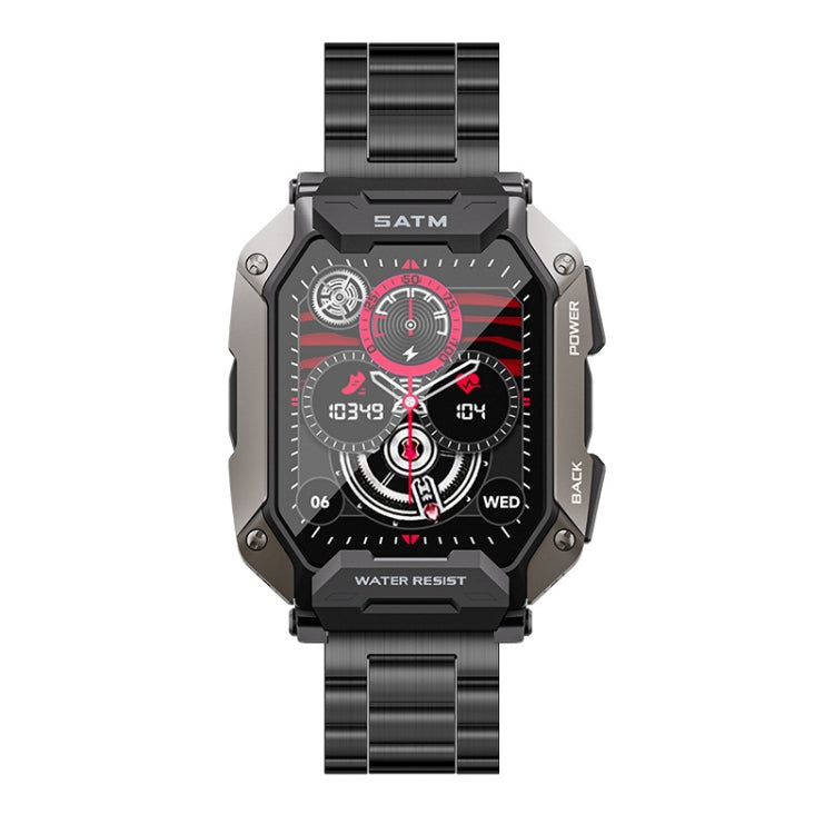 C20Plus 1.81-inch Health Monitoring Waterproof Bluetooth Call Smart Watch, Color: Black 3-Beads by buy2fix