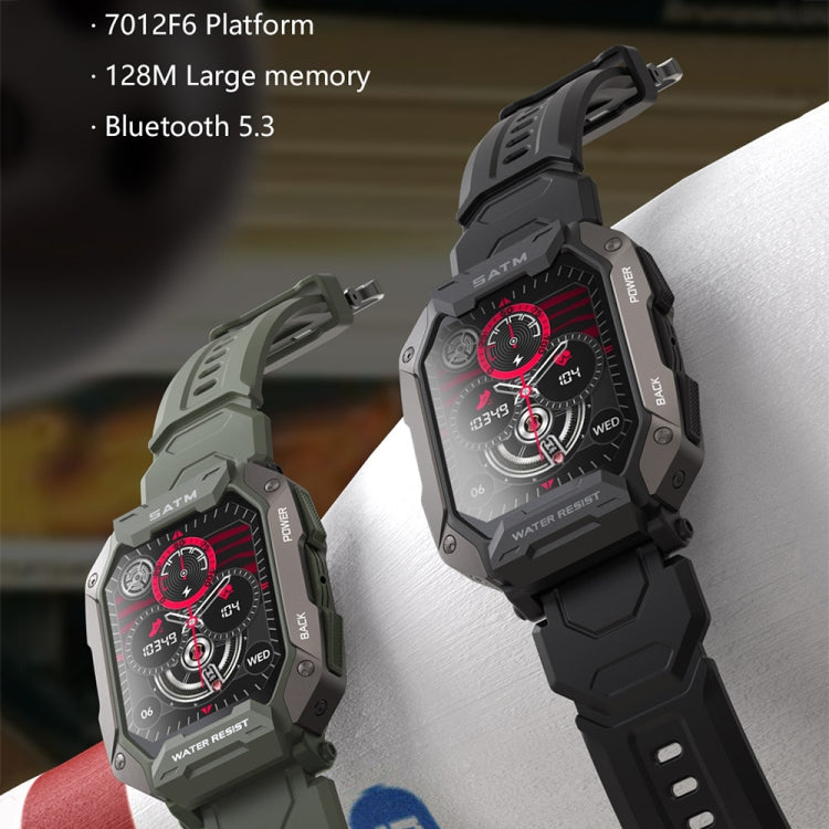 C20Plus 1.81-inch Health Monitoring Waterproof Bluetooth Call Smart Watch, Color: Black Leather by buy2fix