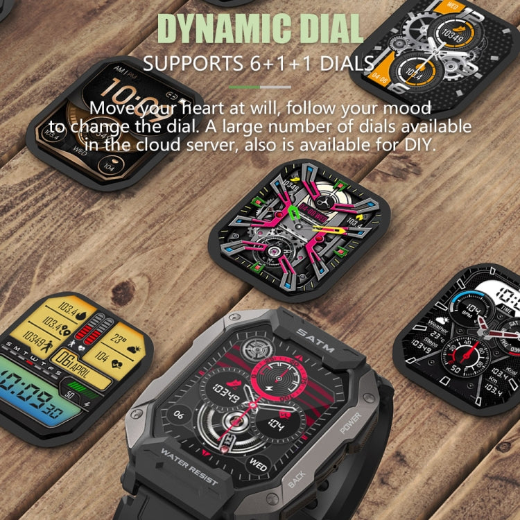 C20Plus 1.81-inch Health Monitoring Waterproof Bluetooth Call Smart Watch, Color: Black Leather by buy2fix