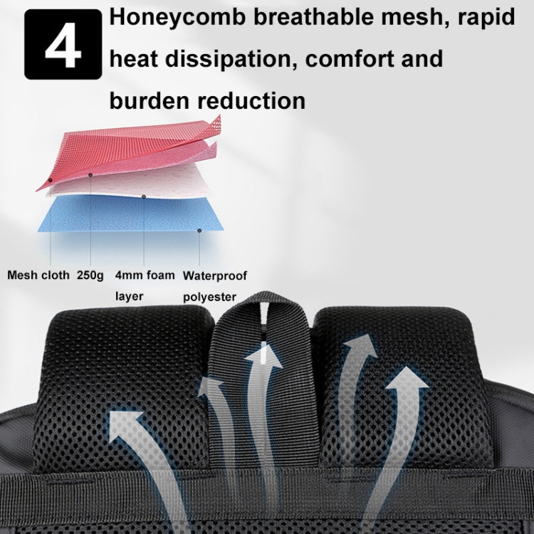 Expandable Business Waterproof Laptop Backpack With USB Port(Grey) by buy2fix