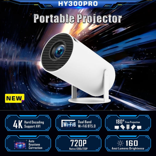 HY300 PRO Smart Projector Android 11.0 System 160 Lumen Portable Projector(UK Plug) - Mini Projector by buy2fix | Online Shopping UK | buy2fix
