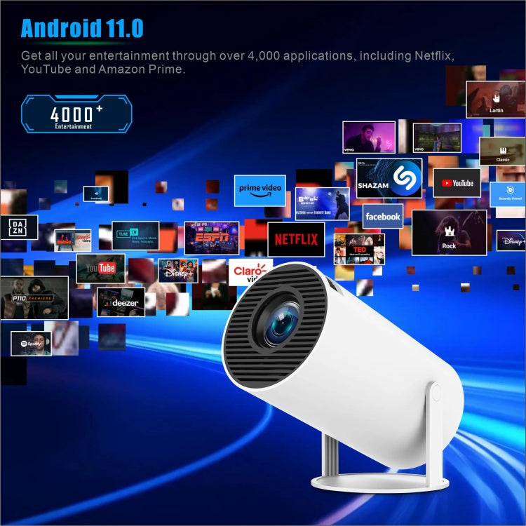 HY300 PRO Smart Projector Android 11.0 System 160 Lumen Portable Projector(EU Plug) - Mini Projector by buy2fix | Online Shopping UK | buy2fix
