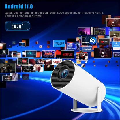HY300 PRO Smart Projector Android 11.0 System 160 Lumen Portable Projector(EU Plug) - Mini Projector by buy2fix | Online Shopping UK | buy2fix