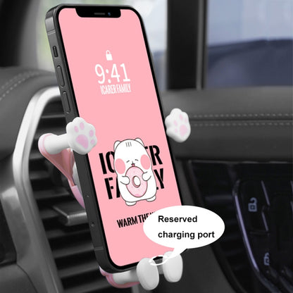 ICARER FAMILY AK-01 Car Air Outlet Cartoon Phone Holder Car Navigation Gravity Support Frame(White) by ICARER FAMILY