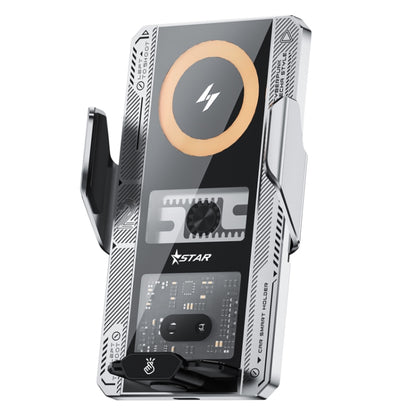 15W QI Protocol Wireless Car Charger Smart Induction Phone Holder(Silver) by buy2fix