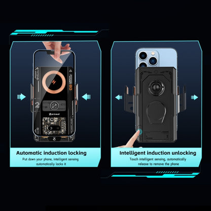 15W QI Protocol Wireless Car Charger Smart Induction Phone Holder(Silver) by buy2fix