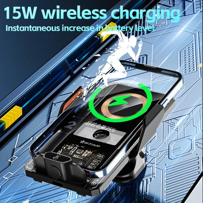 15W QI Protocol Wireless Car Charger Smart Induction Phone Holder(Black) by buy2fix