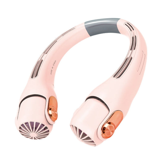 Mini Silicone Neck Fan Portable USB Student Outdoor Adjustable Fan(Pink) by buy2fix