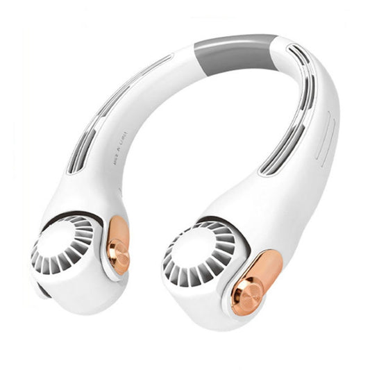 Mini Silicone Neck Fan Portable USB Student Outdoor Adjustable Fan(White) by buy2fix