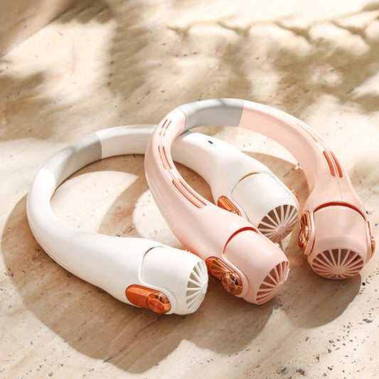 Mini Silicone Neck Fan Portable USB Student Outdoor Adjustable Fan(Pink) by buy2fix