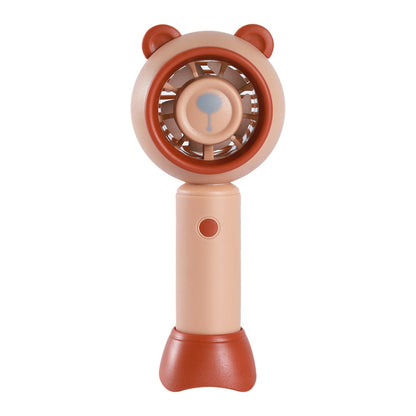USB Handheld Fan Mini Portable Desktop Cute Cartoon Fan(Brown Bear) by buy2fix
