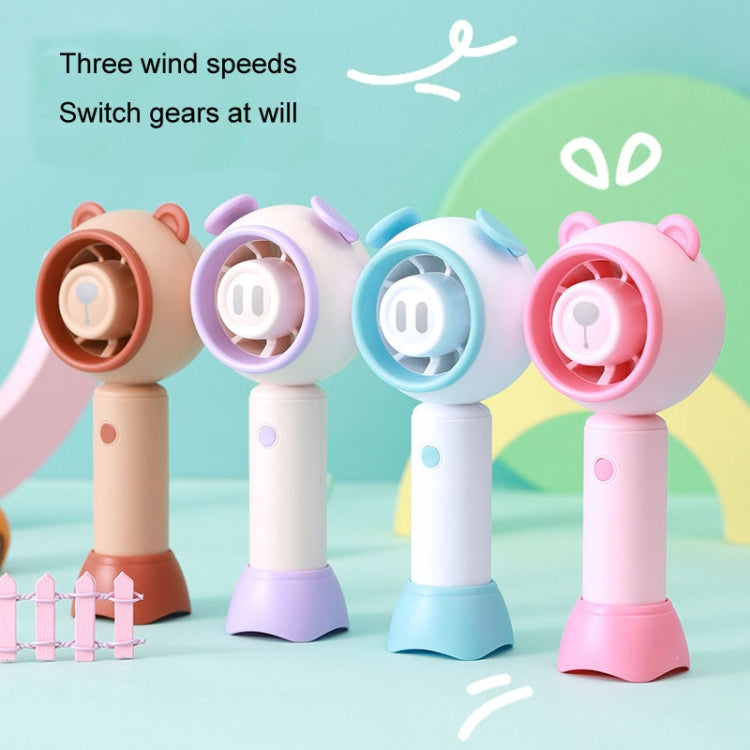 USB Handheld Fan Mini Portable Desktop Cute Cartoon Fan(Brown Bear) by buy2fix