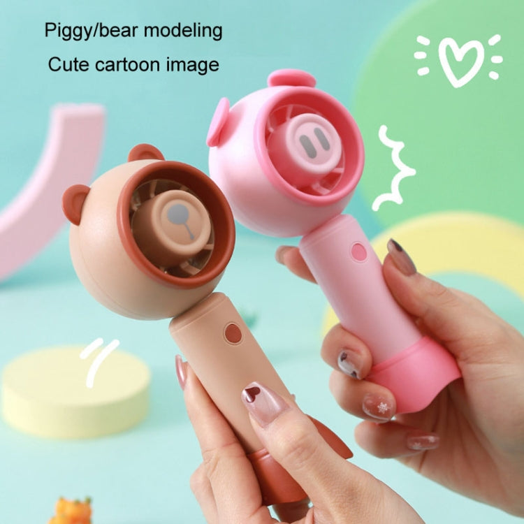USB Handheld Fan Mini Portable Desktop Cute Cartoon Fan(Pink Pig) by buy2fix
