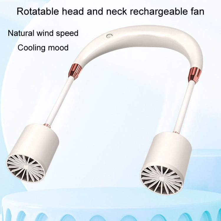 Portable Hanging Neck Fan USB Charging Long Life Outdoor Small Fan(White) by buy2fix
