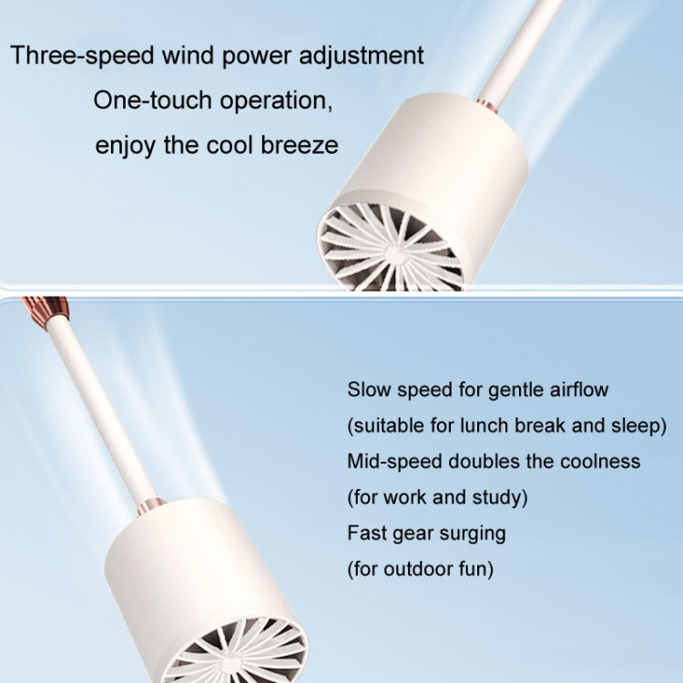 Portable Hanging Neck Fan USB Charging Long Life Outdoor Small Fan(White) by buy2fix