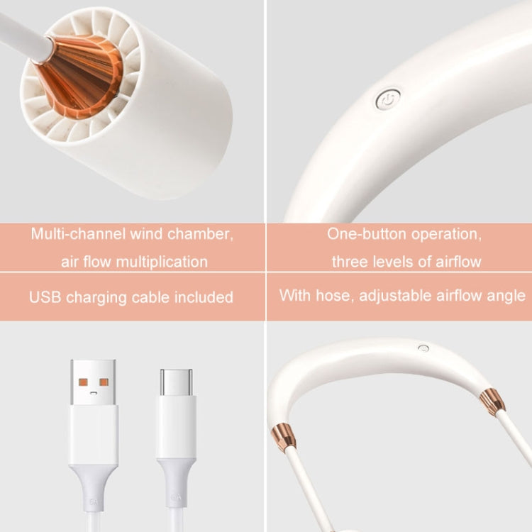 Portable Hanging Neck Fan USB Charging Long Life Outdoor Small Fan(White) by buy2fix