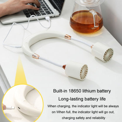 Portable Hanging Neck Fan USB Charging Long Life Outdoor Small Fan(White) by buy2fix