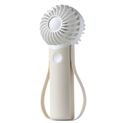 Portable Handheld Quiet Fan Silicone Hanging Neck Small Electrical Fan(Beige) by buy2fix