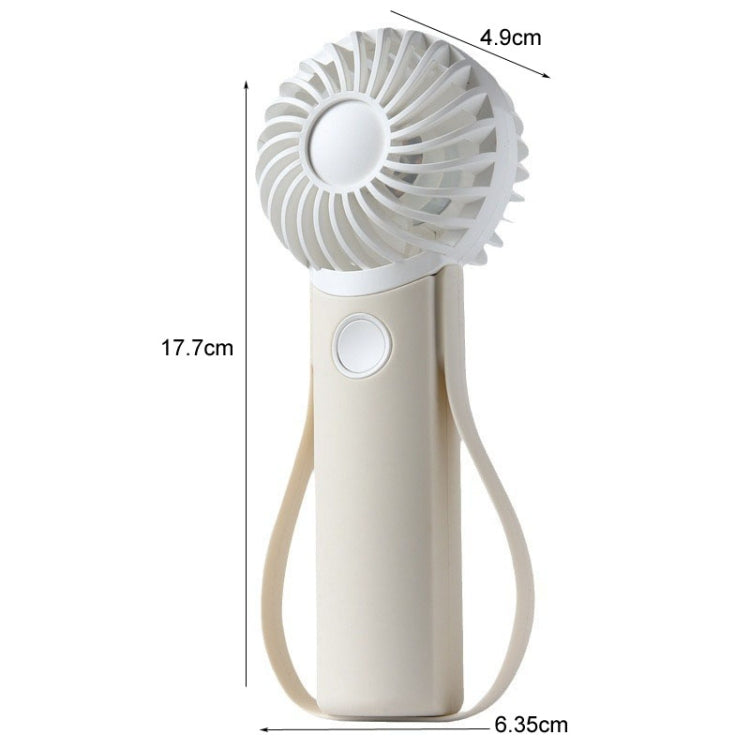 Portable Handheld Quiet Fan Silicone Hanging Neck Small Electrical Fan(Beige) by buy2fix