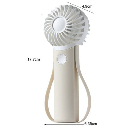 Portable Handheld Quiet Fan Silicone Hanging Neck Small Electrical Fan(Beige) by buy2fix