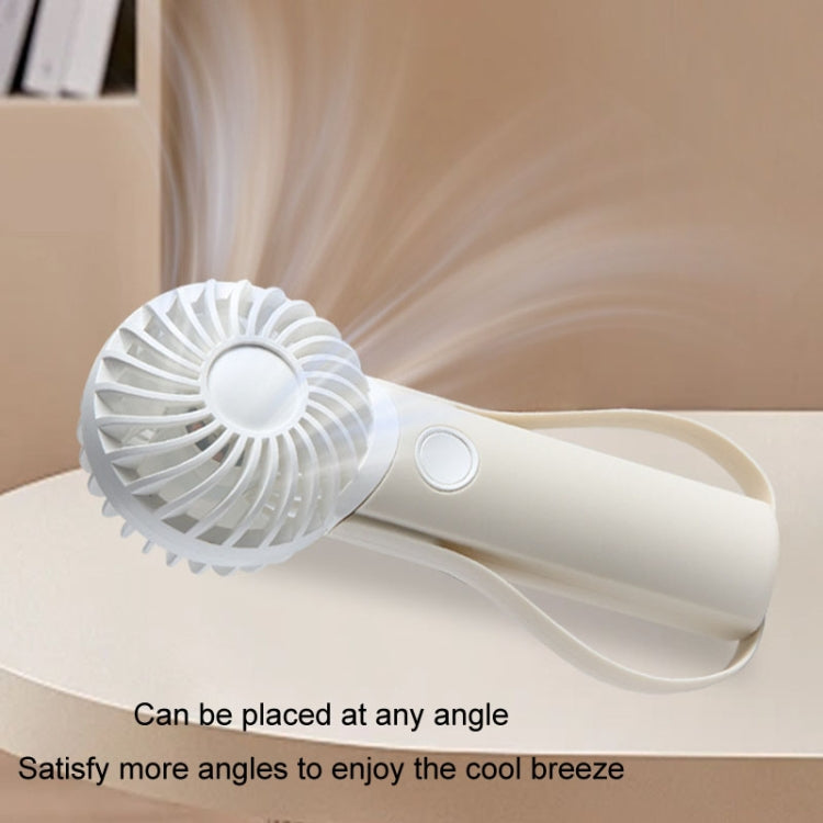 Portable Handheld Quiet Fan Silicone Hanging Neck Small Electrical Fan(Beige) by buy2fix